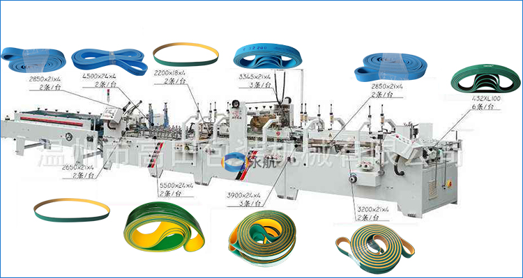 高田糊盒机皮带，糊盒机皮带，印刷机皮带，粘盒机皮带