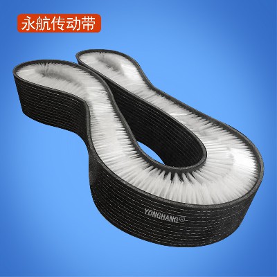 永航玻璃打砂机皮带 磨砂玻璃喷砂机毛刷清扫皮带 工业橡胶皮带刷定制